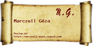 Marczell Géza névjegykártya