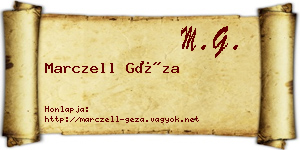 Marczell Géza névjegykártya