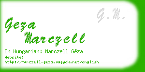 geza marczell business card